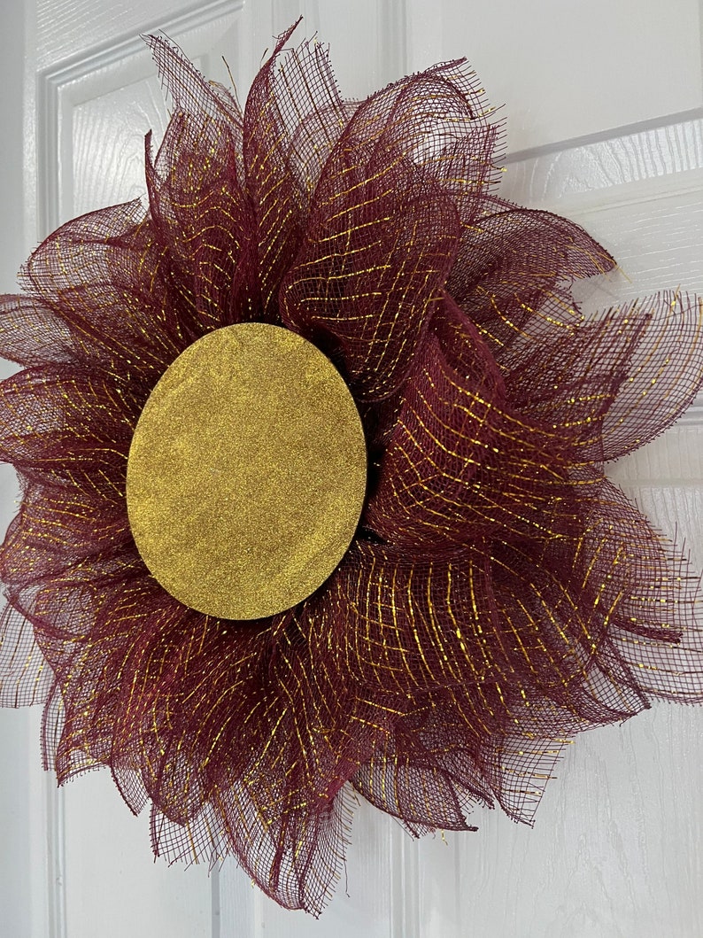 Florida State FSU Colors Flower Wreath - Etsy