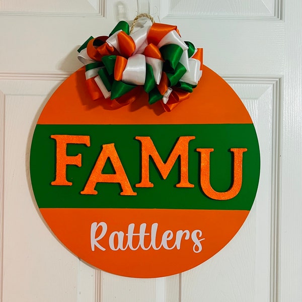 Florida A&M University FAMU Wood Door Wreath