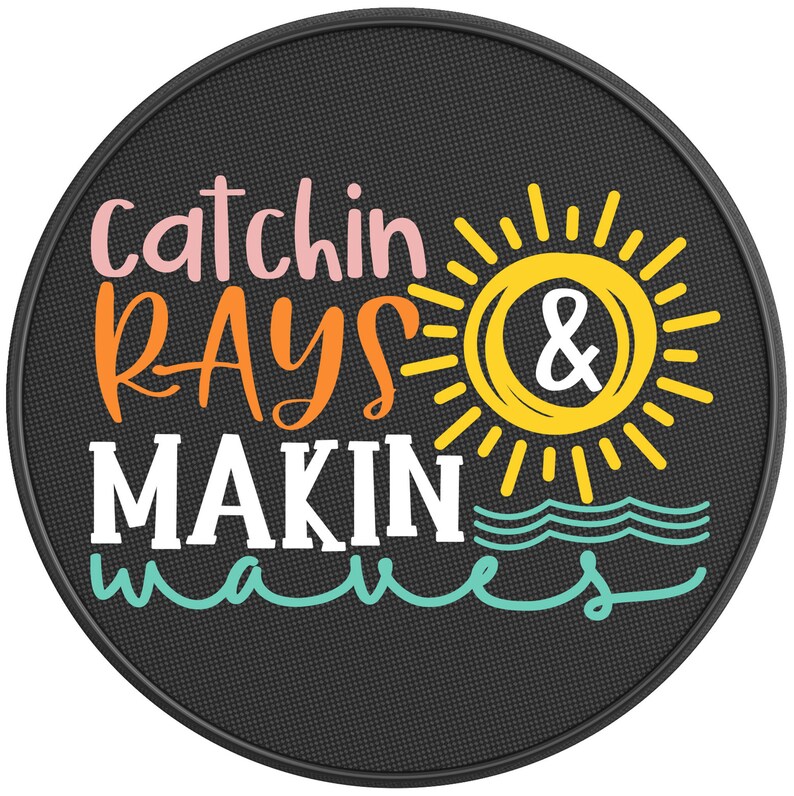 Catching Rays And shops Makin Waves Spare Tire Cover-Fits Jeep Wrangler, Ford Bronco, Rv, Camper, Trailer & Any Suv