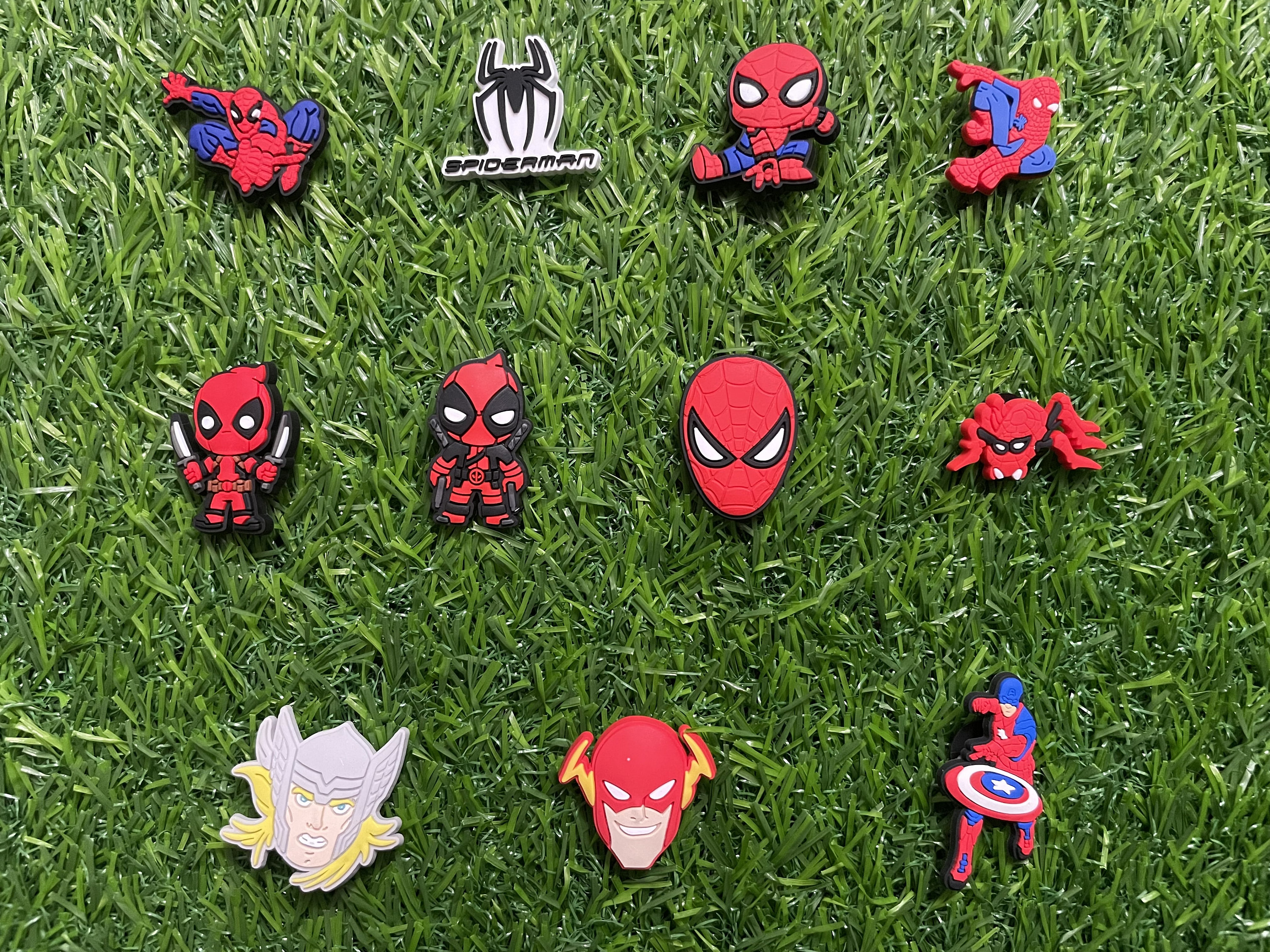 1pcs Marvel's Spider-Man series Croc Charms Designer for Shoe Charms Croc  Accessories for Classic Clog Kids Gift Hot Sale