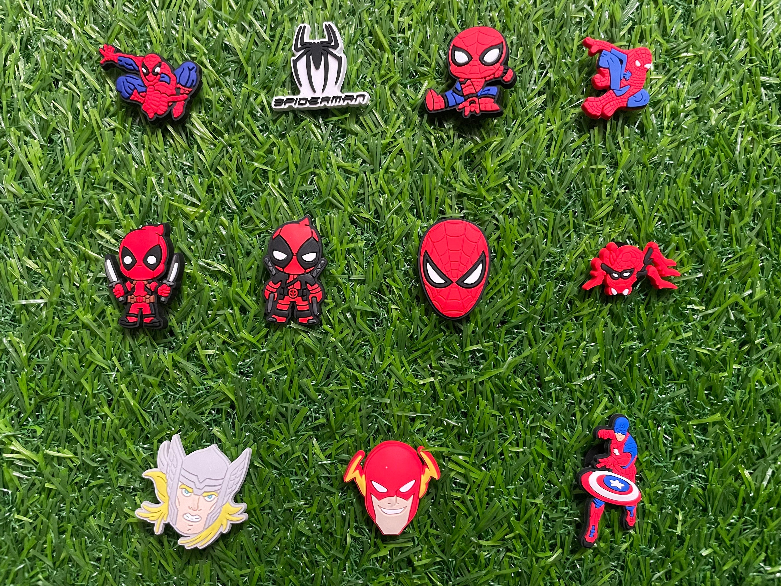 1pcs Marvel's Spider-Man series Croc Charms Designer for Shoe Charms Croc  Accessories for Classic Clog Kids Gift Hot Sale