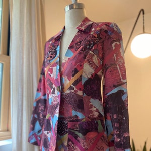 90’s iconic CHRISTIAN LACROIX BAZAR jacket with incredible collage print - The Nanny Fran Fine