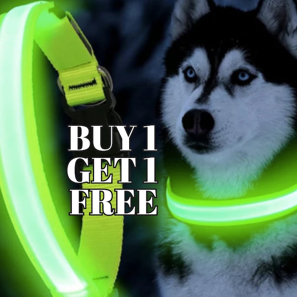 LED Collar for dogs Light Adjustable Glowing Dog Collars, USB Rechargeable , Night Dog Collars, Collar with Usb charging Safety Glow collars