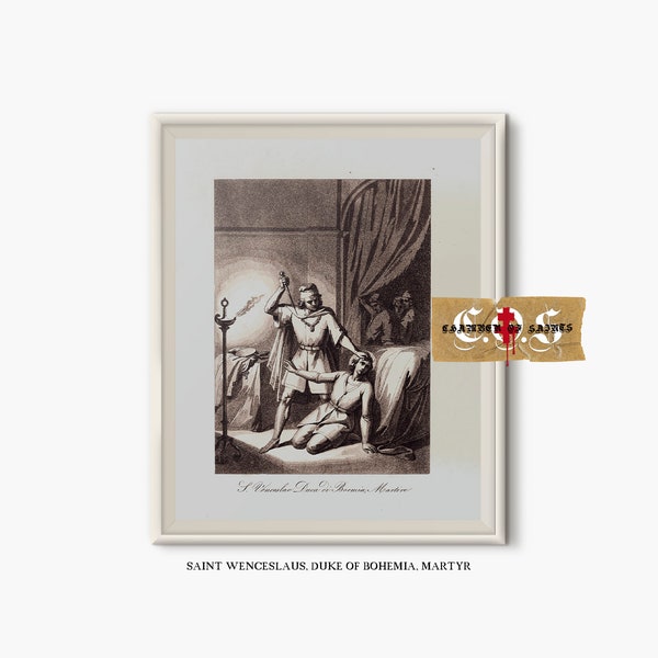 Saint Wenceslaus, Duke Of Bohemia, Martyr | Neutral Christian Home Decor | Saint Art | PRINTABLE ART