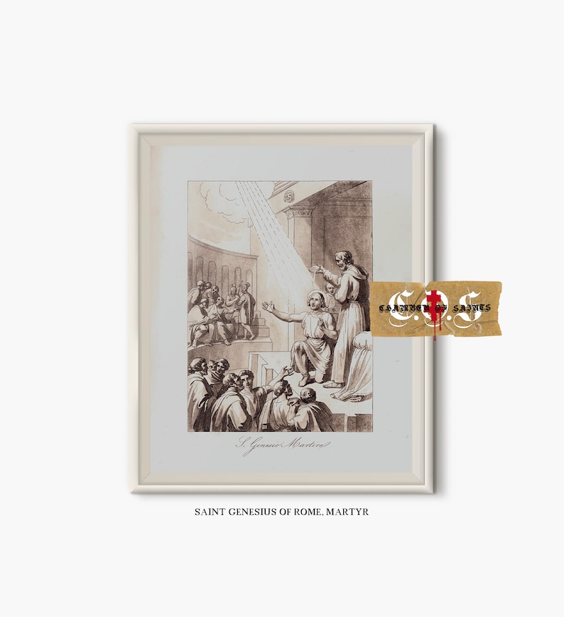 St. Genesius Vintage Saint Genesius Art Print, Catholic Sacred Art (digital Download ...