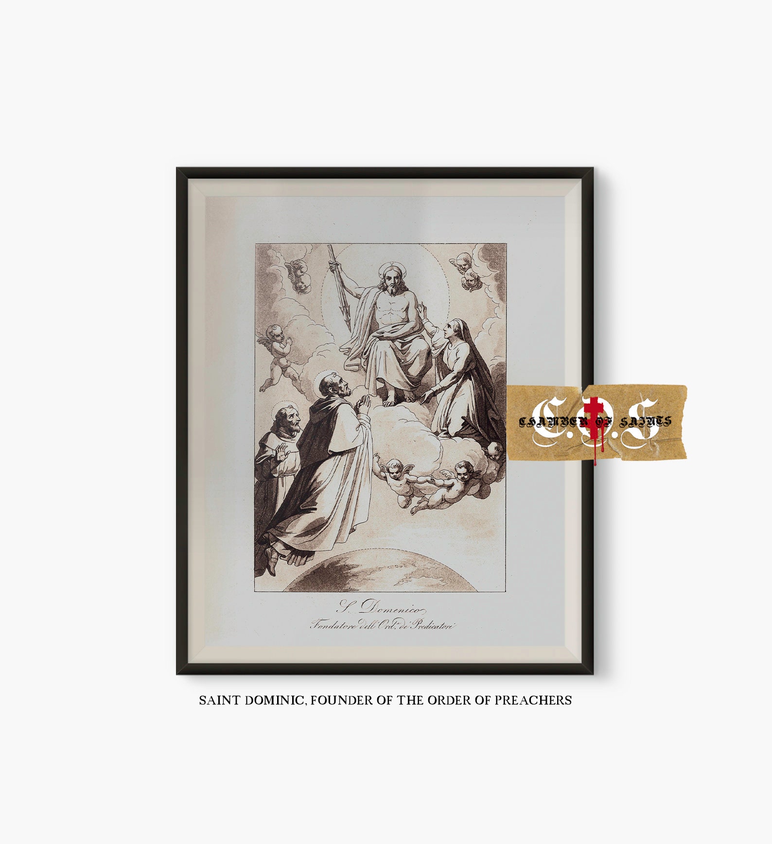 Saint Dominic Vintage Catholic Art Print, Rustic Christian Wall Decor ...