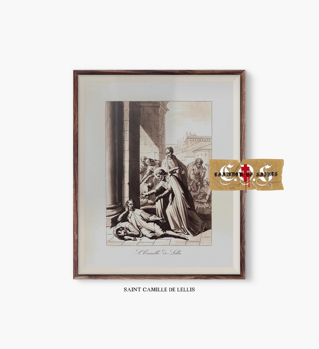 Saint Camille De Lellis Antique Saint Illustration Etsy