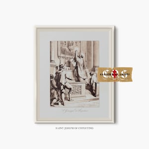 Saint Joseph Of Cupertino | Antique Saint Sketch | Christian Wall Decor | DIGITAL DOWNLOAD | Bible Verse Print | Christian Wall Art