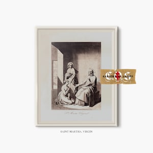 Saint Martha, Virgin | Neutral Christian Home Decor | Saint Art | PRINTABLE ART | Biblical Art | Jesus | Faith | Christian Wall Art