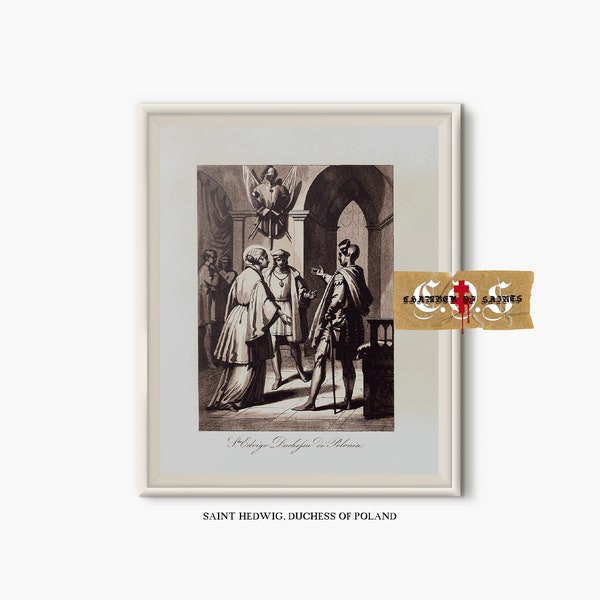 Saint Hedwig, Duchess Of Poland | Vintage Christian Sacred Art | Catholic Gift | PRINTABLE WALL DECOR | Jesus | Faith | Christian Wall Art