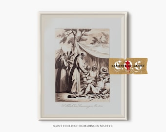 Saint Fidelis Of Sigmaringen, Martyr | Neutral Christian Home Decor | Saint Art | PRINTABLE ART | Bible Verse Print | Christian Wall Art