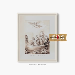 Saint Mary Magdalene | Neutral Christian Home Decor | Saint Art | PRINTABLE ART | Biblical Art Jesus | Faith | Christian Wall Art