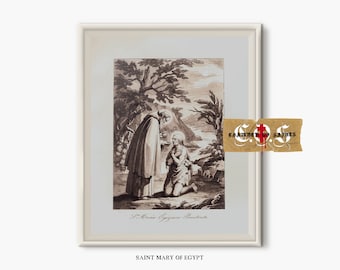 Saint Mary Of Egypt | Vintage Christian Sacred Art | Catholic Gift | PRINTABLE WALL DECOR | Bible Verse Print | Christian Wall Art