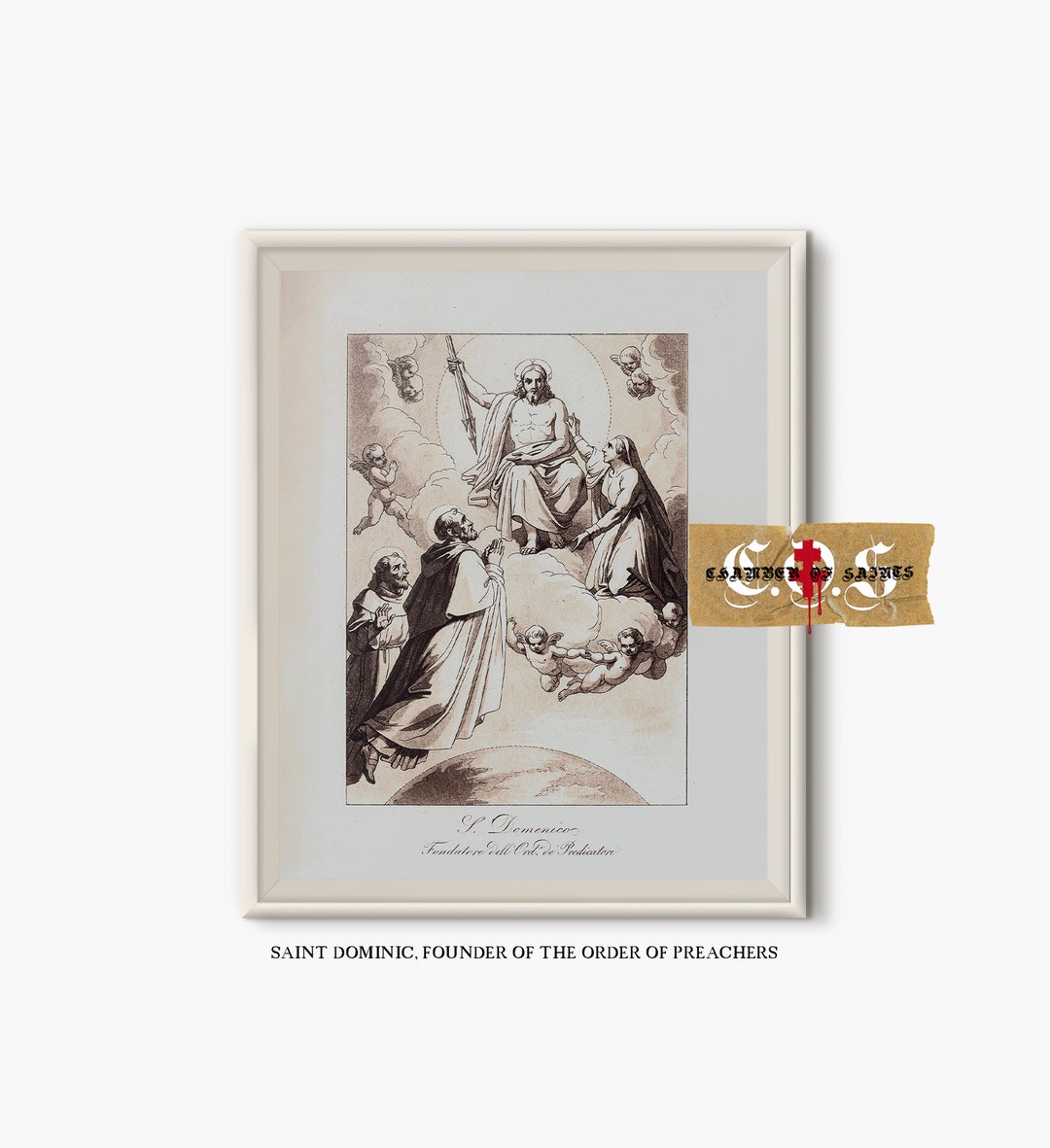 Saint Dominic Vintage Catholic Art Print, Rustic Christian Wall Decor ...