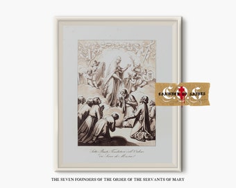 The Seven Founders Of The Order Of The Servants Of Mary | Catholic Gift | PRINTABLE WALL DECOR | Religious Poster | Christian Wall Art