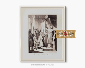 Saint Louis King of France, Vintage Catholic Art Print (Digital Download)