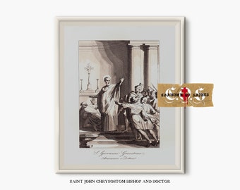 Vintage Saint John Chrysostom Art Print, Catholic Decor (Digital Download)