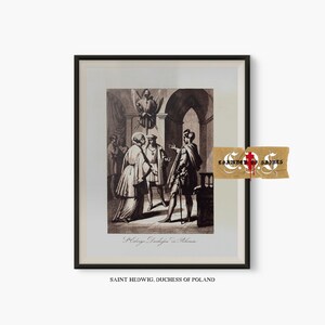 Saint Hedwig, Duchess Of Poland Vintage Christian Sacred Art Catholic Gift PRINTABLE WALL DECOR Jesus Faith Christian Wall Art image 2