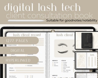 EYELASH Consultation digital Client Record book Client record eyelash extensions Lash Tech Easy Digital Download