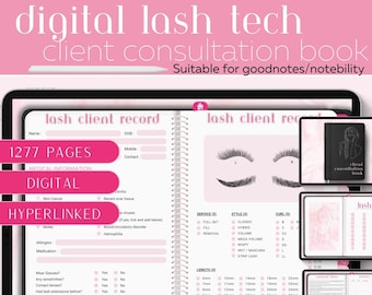 Eyelash Extensions Client Record Book | Lash Mapping, Salon Consultation (Digital PDF)
