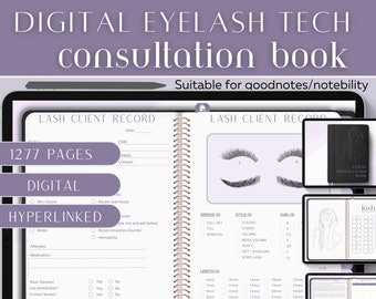 Digital Eyelash Client Record Book, Lash Tech Planner (Goodnotes/Notability)
