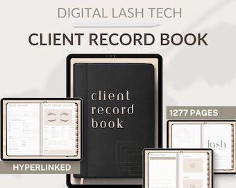 DIGITAL LASH Tech Client Record book neutral tone Client record eyelash extensions, Lash Tech Planner, Lash Journal, Beauty forms, Goodnotes