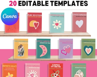 Photobook Canva Template Bundle, Personalize, Coffee Table Book, Customizable Relationship Print Album, Digital Download, Love, couples