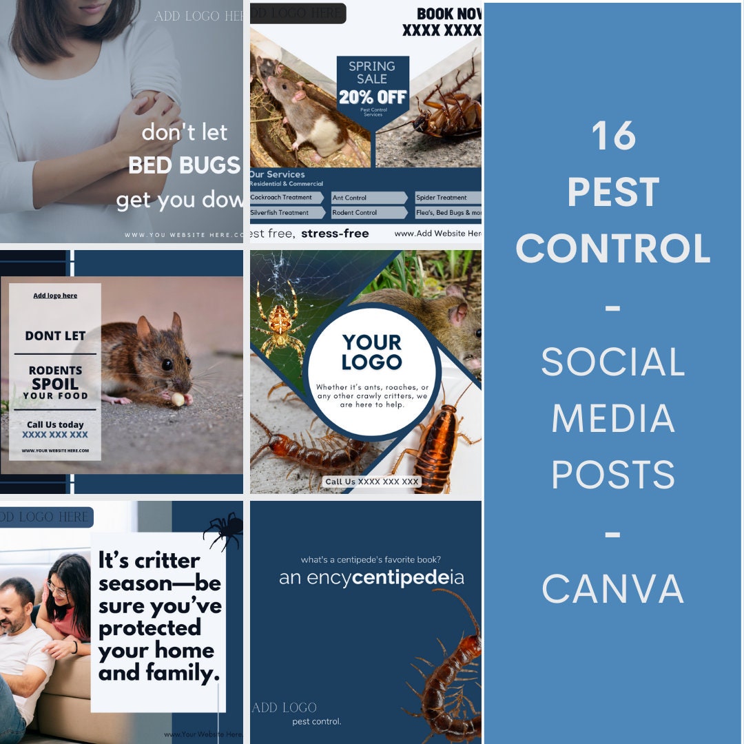 Pest Control social Media Posts for Facebook and Instagram exterminator