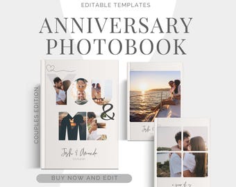 Anniversary Couples Photobook Template Galentine gift| Personalized Valentine’s Day Gift, Gift for him,| Canva Editable Album