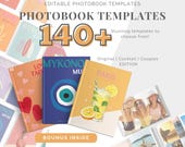 Travel Photobook Bundle, Coffee Table Book, Personalize college and travel memories Customizable Travel Print Album Digital template