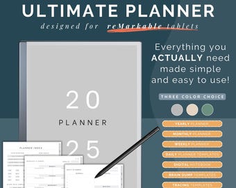 Digital Planner reMarkable 2 remarkable pro tablet – The Ultimate Easy-to-Use Planning Solution, Hyperlinked PDF templates