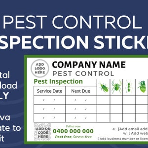 Pest Control Sticker, INSPECTION Sticker Template, Pest design, Pest Control Logo, Pest Control Sign, Planner Sticker, Exterminator Sticker