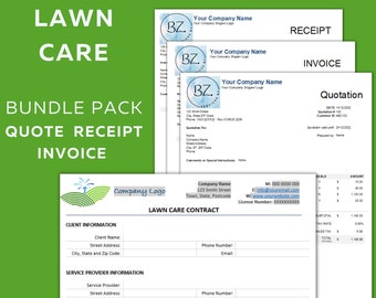 Lawn Care Service Bundle, Quote, Invoice, Contract (Digital Download)