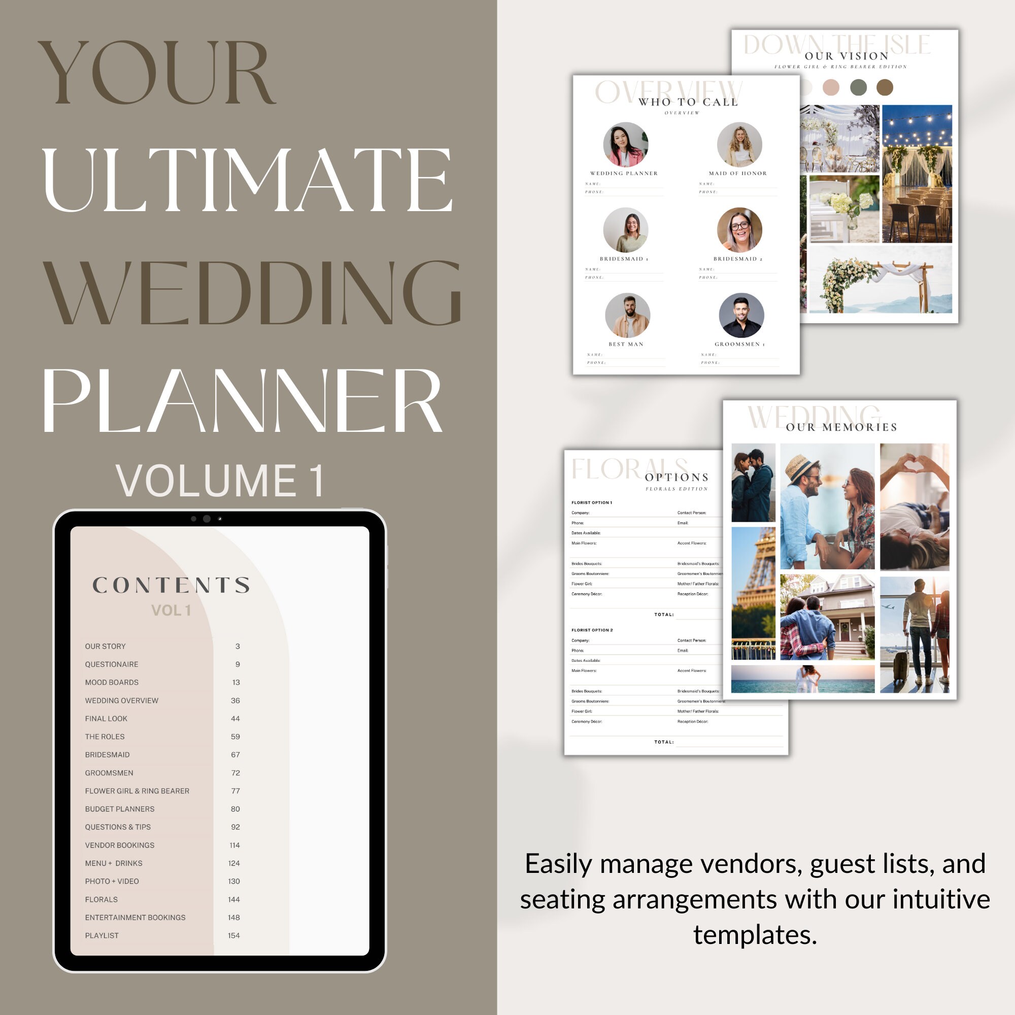 Wedding Planner Template Bundle Canva 230 Pages, Wedding Checklist