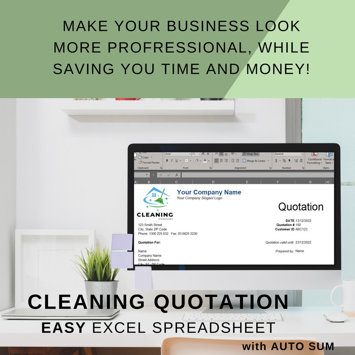 Cleaning Service Quotation Template With Auto Calculation Editable Cleaning Service Quotation Template With Auto Calculation Editable