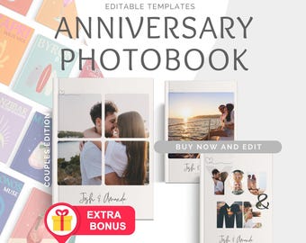 Valentine Anniversary Gift Photobook Template Galentine gift Valentine’s Day Gift, Gift for him her ,Canva Editable photo book Album