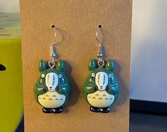 Totoro and no face earrings