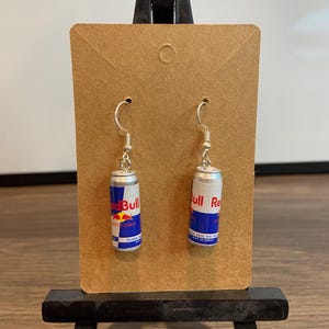 Novelty Red Bull earrings