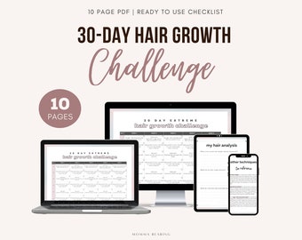 30-Day Hair Growth Challenge, Simple Natural Hair Care Routine, Regimen for Long 4C Hair, Recipe for Extreme Hair Growth, Digital Download