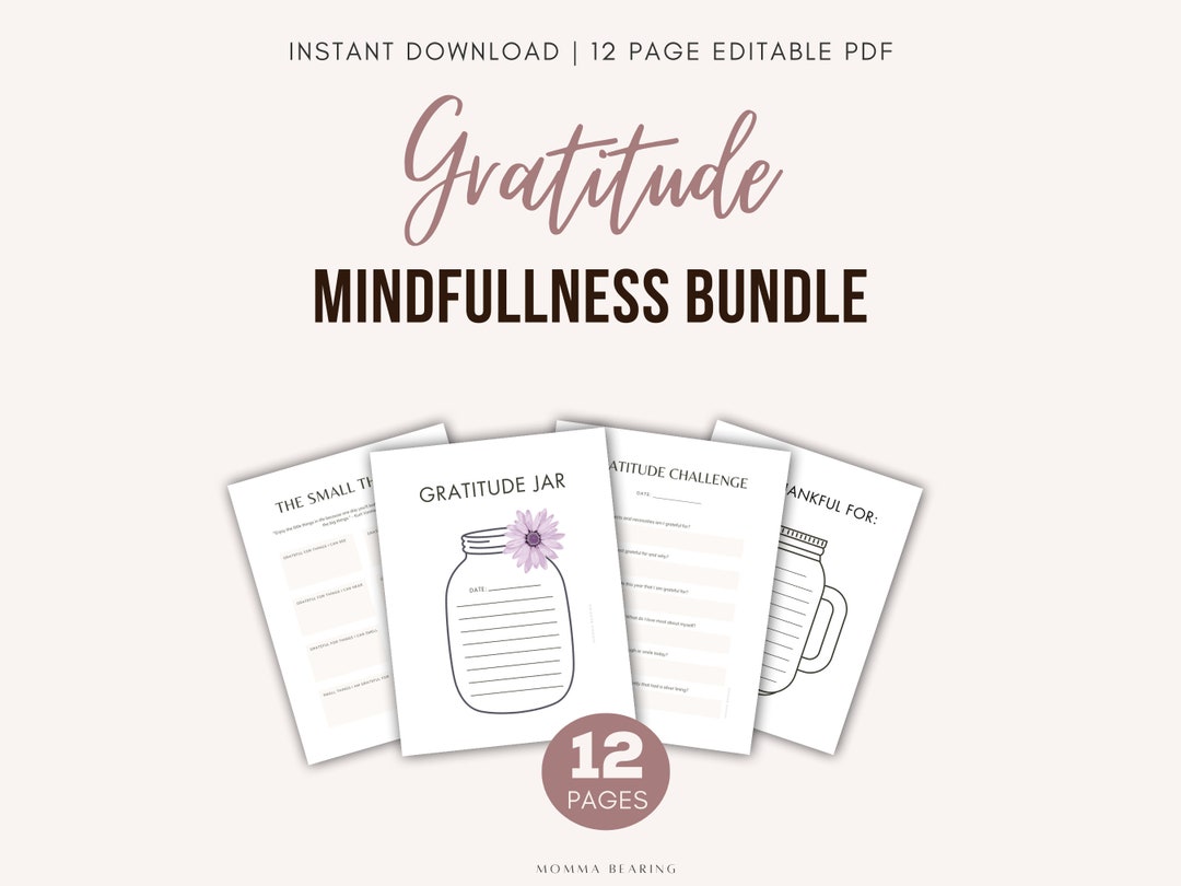 Digital Minimalist Mindfulness Journal, Kindness Challenge, Printable ...