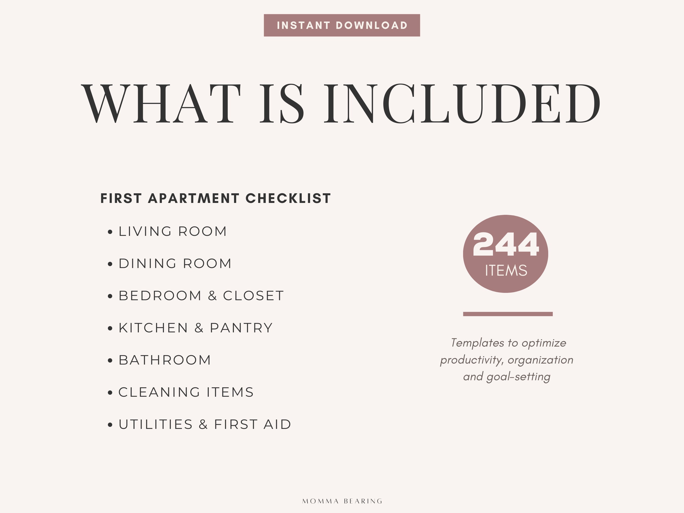 First Apartment Checklist Printable, New Home Essentials, House Moving to  Do List, Packing Guide PDF, Half Letter A5 A4, Digital Download 