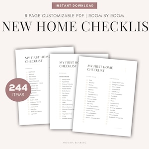 Best New Home Printable Checklist, House Must Haves, First Apartment Essentials, Digital Packing Guide, Half Letter A5 A4, Instant Download
