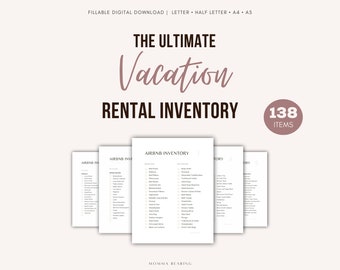 Best Vacation Rental Inventory Printable Checklist, Short Term Rental Amenities PDF, New Host Essentials Customizable List, Digital Download