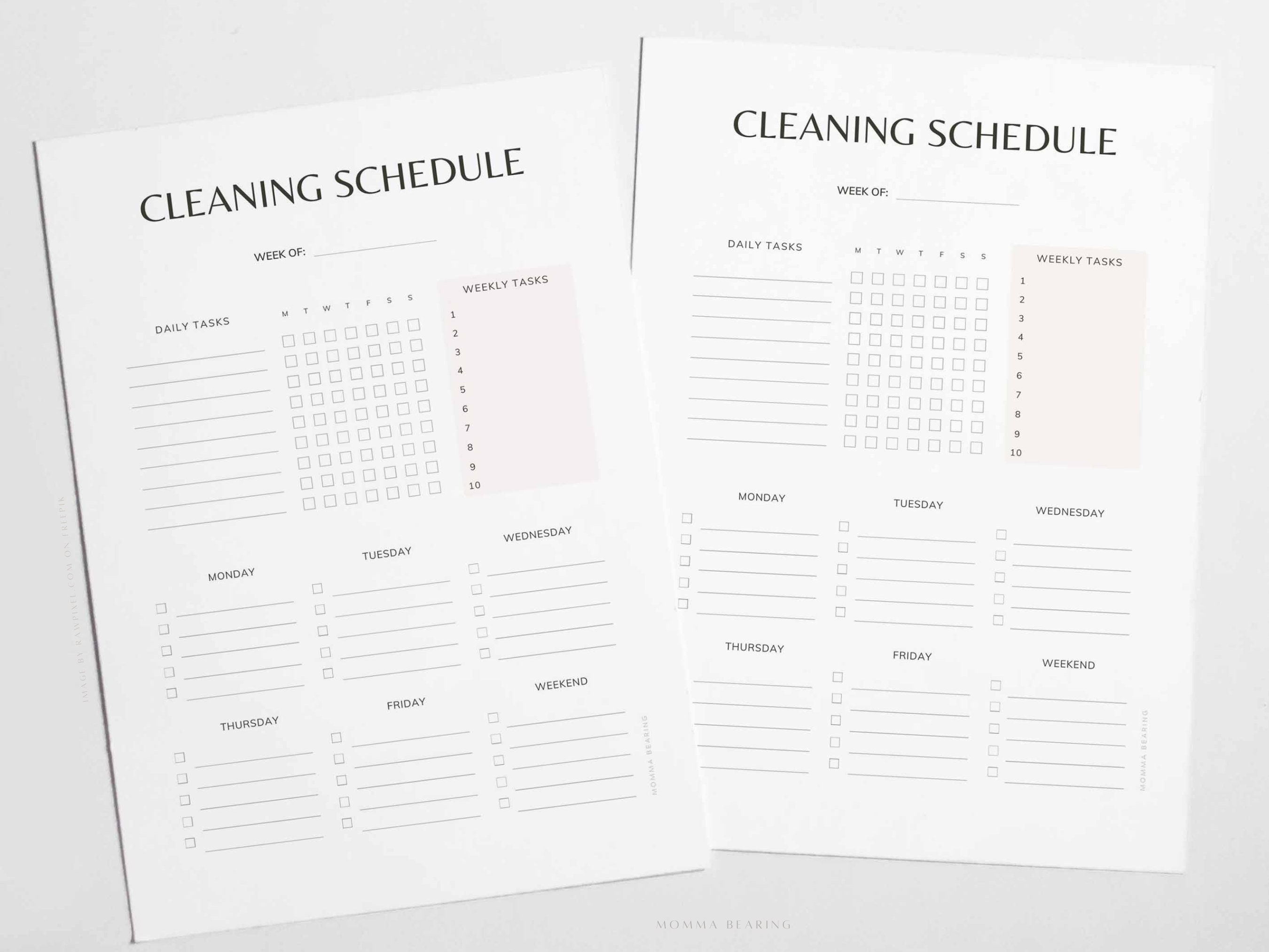 Daily Housekeeping Schedule Printable Editable Weekly Etsy