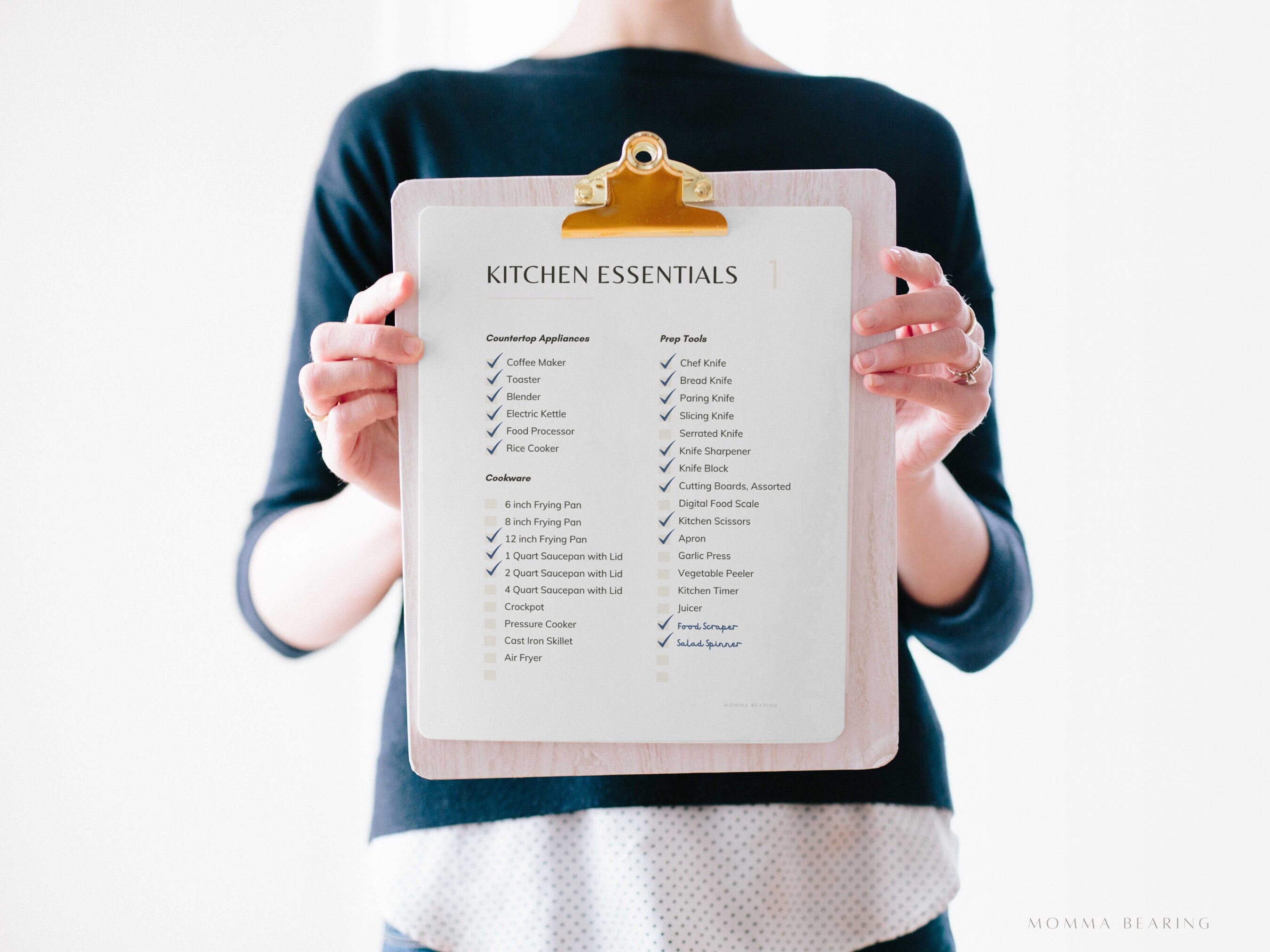 Kitchen Essentials Printable Checklist, Kitchen Inventory, Kitchen