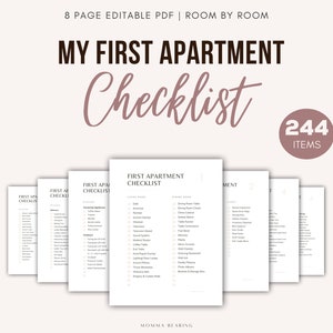 First Apartment Checklist Printable, New Home Essentials, House Moving To Do List, Packing Guide PDF, Half Letter A5 A4, Digital Download