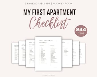 First Apartment Checklist Printable, New Home Essentials, House Moving To Do List, Packing Guide PDF, Half Letter A5 A4, Digital Download