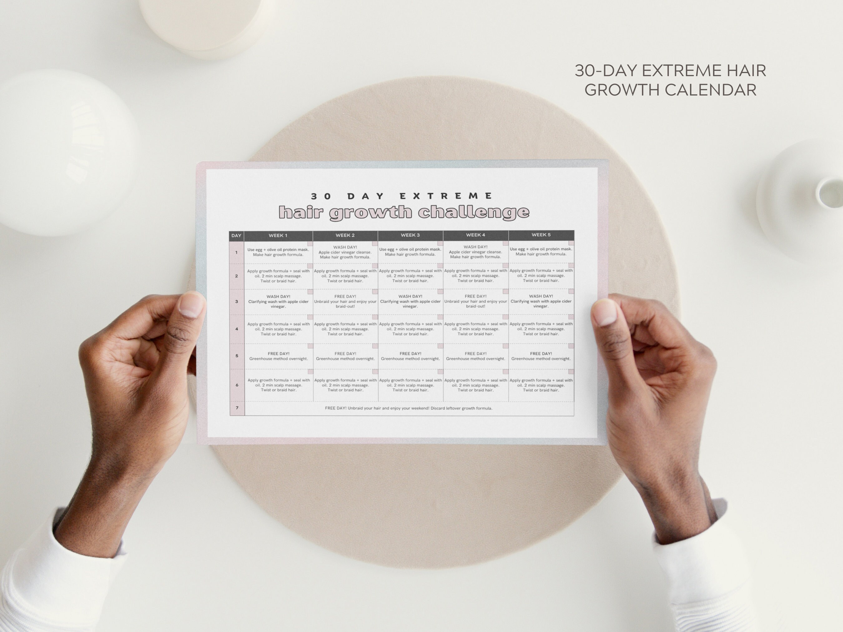 2025 Hair Growth Challenge, Simple Natural Hair Care Routine PDF, 30-day is Regimen for Long 4C ...