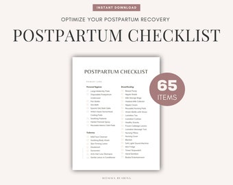 Postpartum Essentials Checklist Printable, Best Postpartum Recovery Guide PDF, Fourth Trimester Care Plan for Mom, Digital Pregnancy Binder