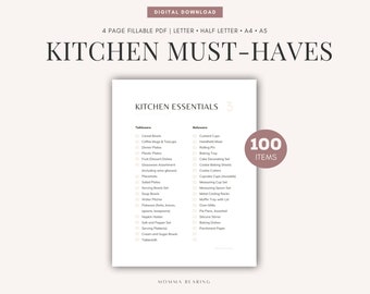 Kitchen Essentials Checklist
